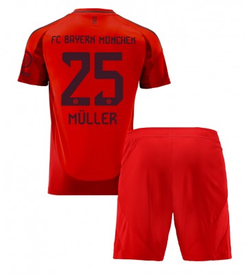 Bayern Munich Thomas Muller #25 Primera Equipación Niños 2024-25 Manga Corta (+ Pantalones cortos)